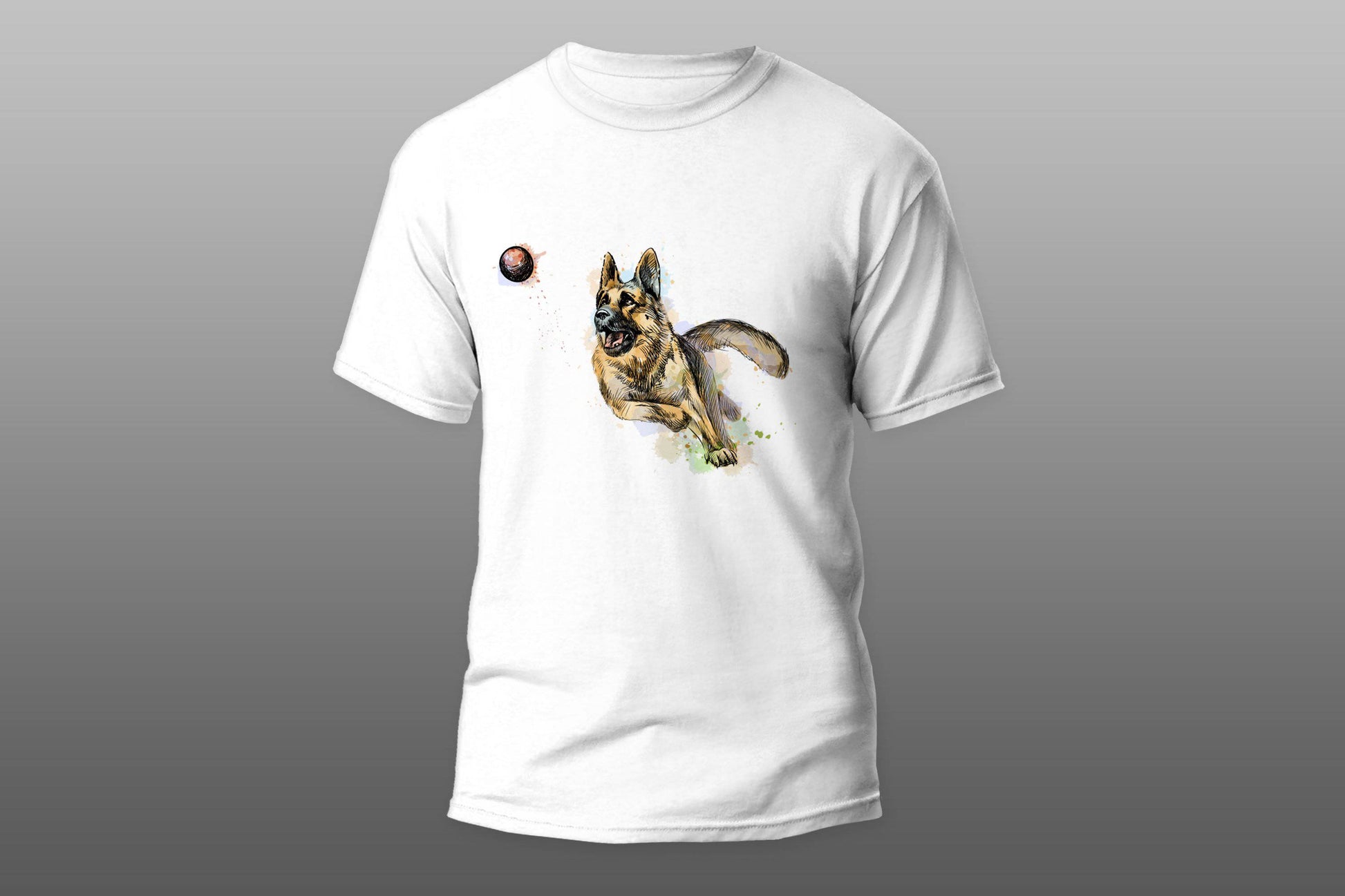 German shepherd catching the ball T-shirt - Top Content | POD Collection | Free Shipping