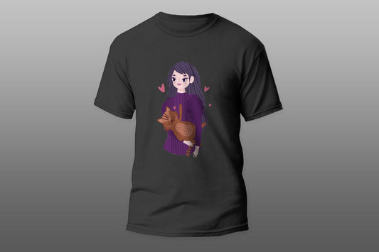 Girl carrying cat T-shirt - Top Content | POD Collection | Free Shipping