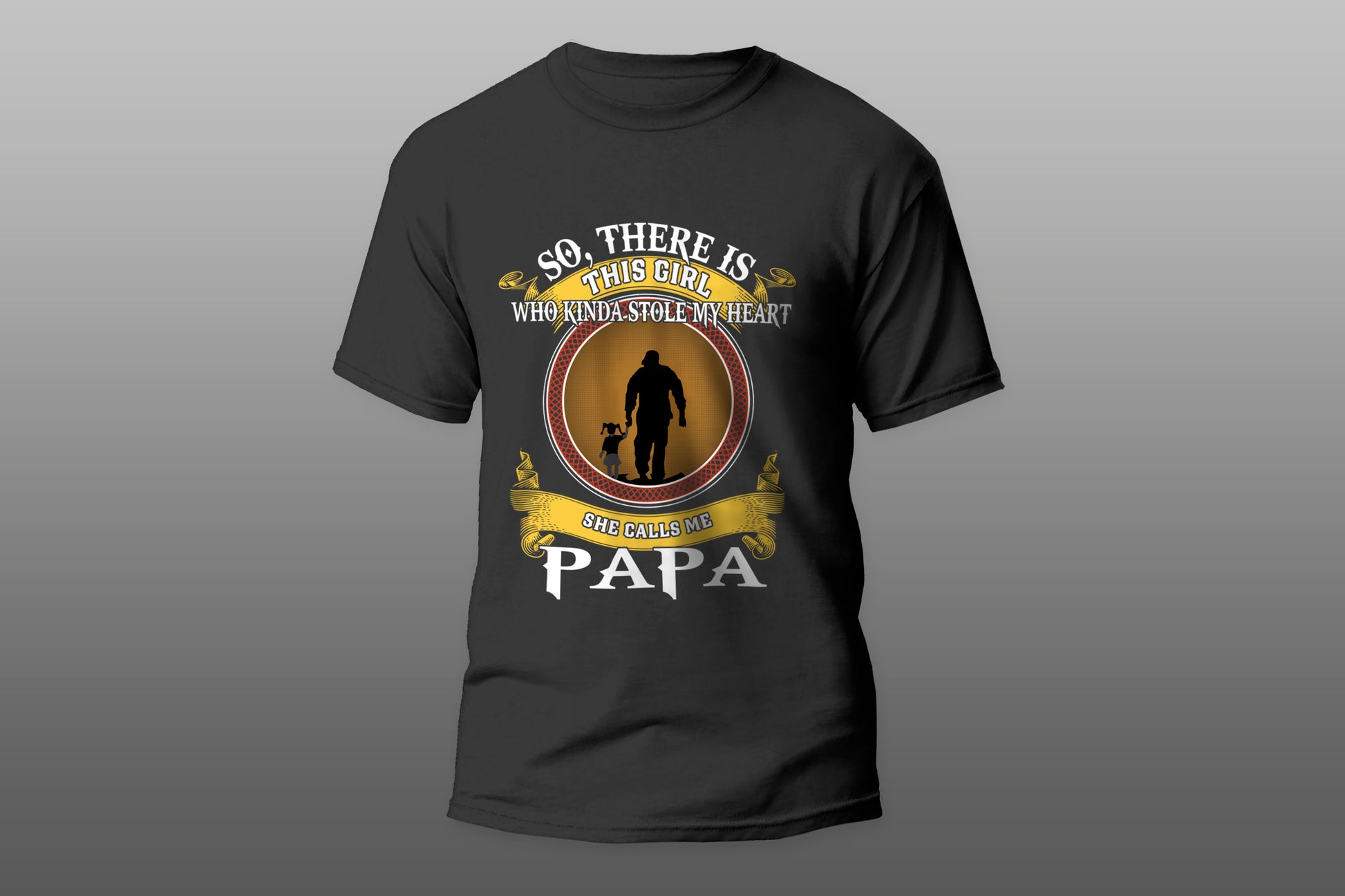 Girl who stole my heart and calls me papa camiseta T-shirt - Top Content | POD Collection | Free Shipping