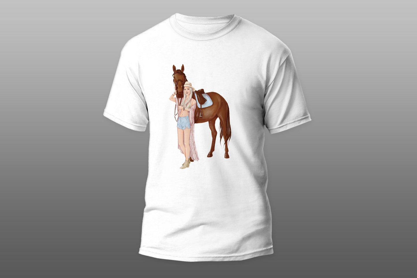 Girl with a horse T-shirt - Top Content | POD Collection | Free Shipping