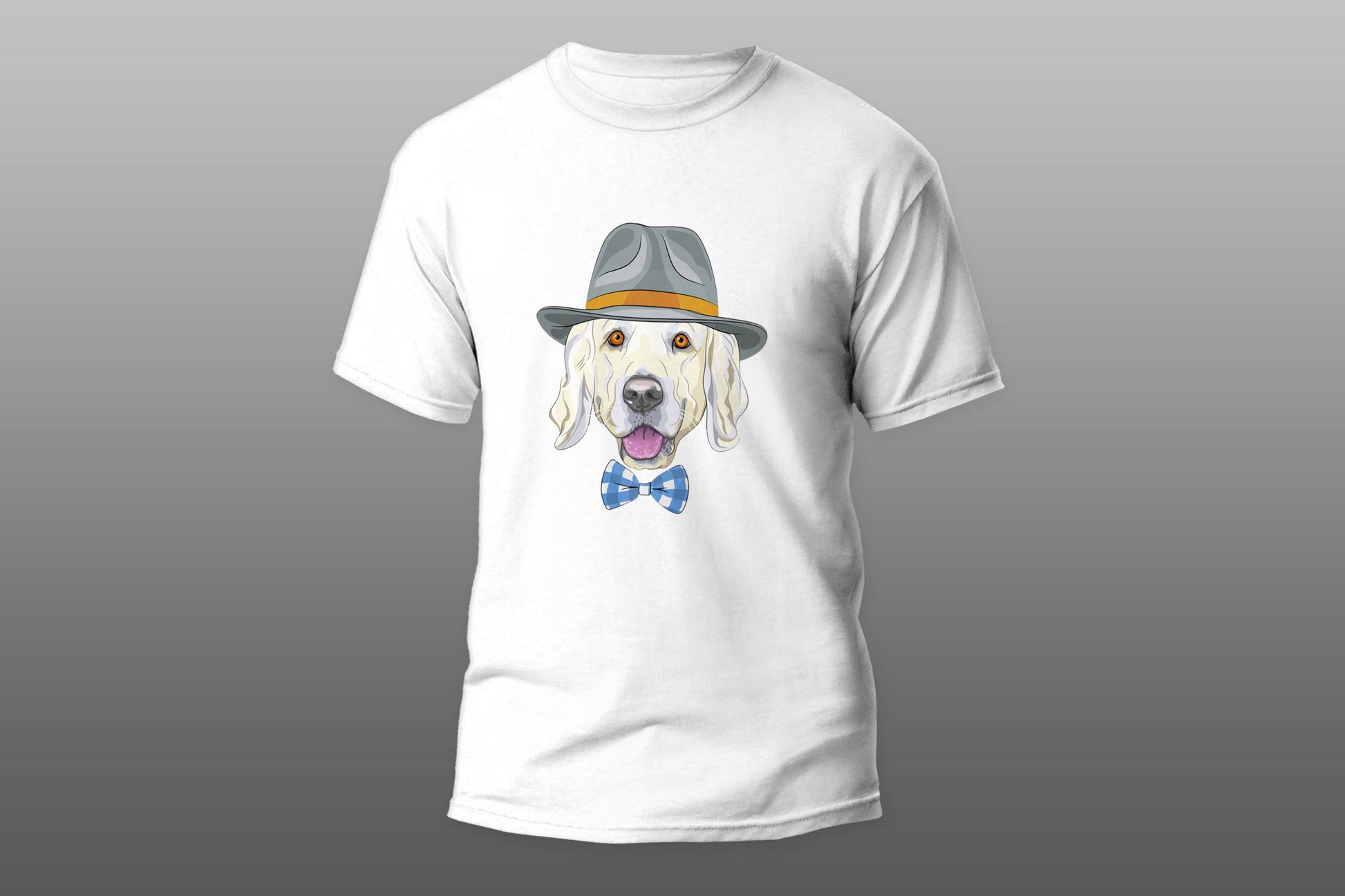 Hipster golden retriever with hat smiling T-shirt - Top Content | POD Collection | Free Shipping