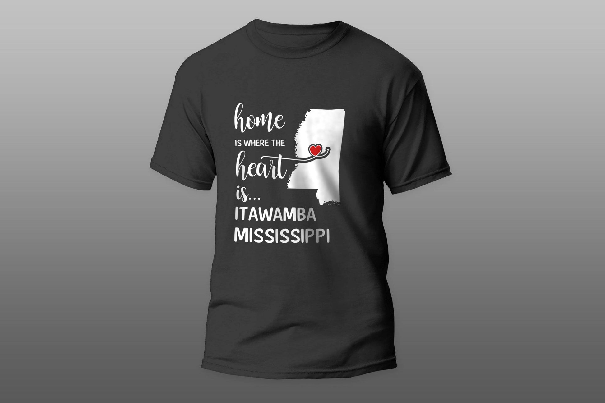 Itawamba County Mississippi Is Where My Heart Is Gift T-shirt - Top Content | POD Collection | Free Shipping