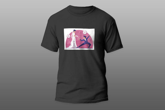 Karate Pose Engagement Couple camiseta T-shirt - Top Content | POD Collection | Free Shipping