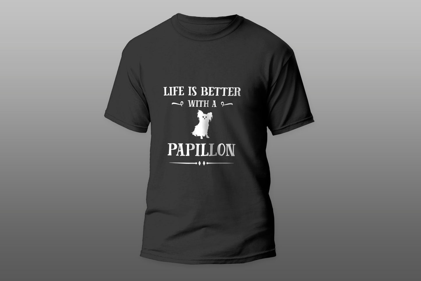 Life Is Better With A Papillon Cool Gift camiseta T-shirt - Top Content | POD Collection | Free Shipping