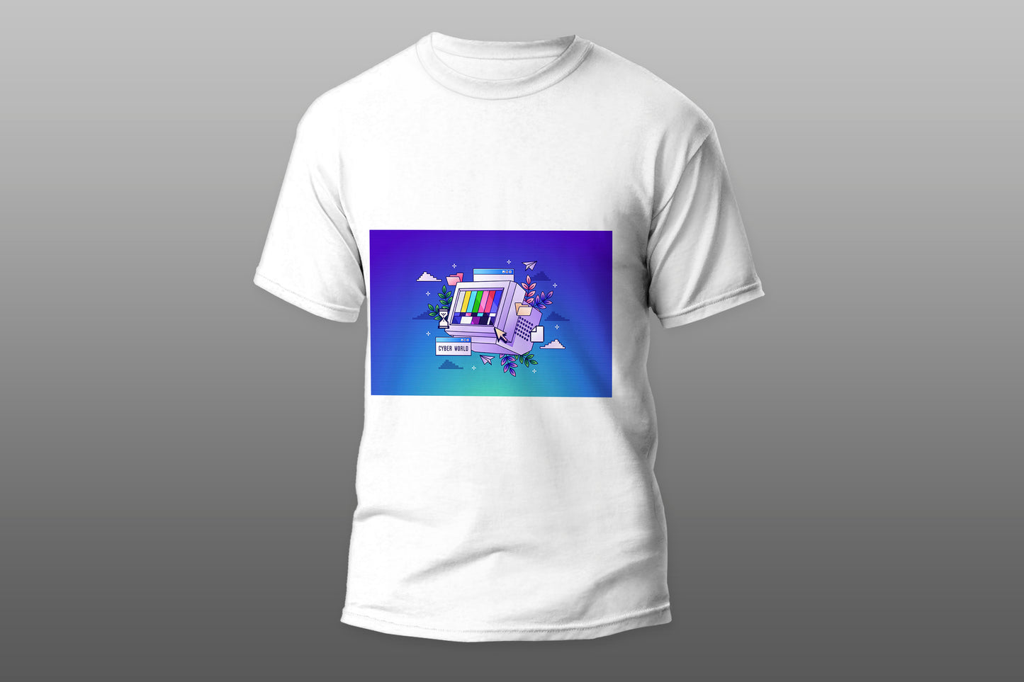 Linear gradient retro computer  camiseta T-shirt - Top Content | POD Collection | Free Shipping