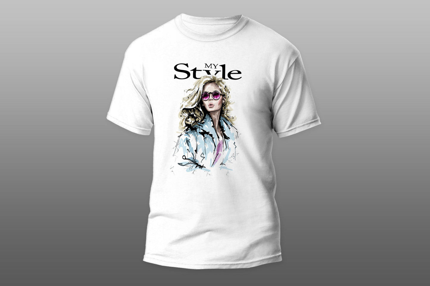 MY STYLE girl with pink sunglasses T-shirt - Top Content | POD Collection | Free Shipping