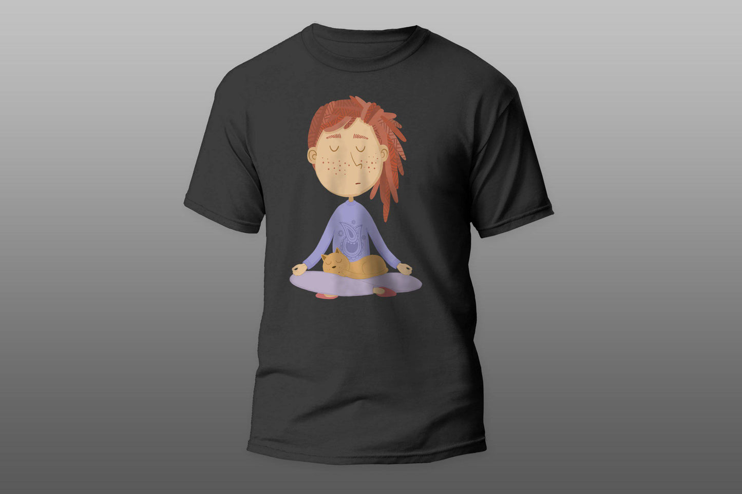 Meditating girl yoga T-shirt - Top Content | POD Collection | Free Shipping