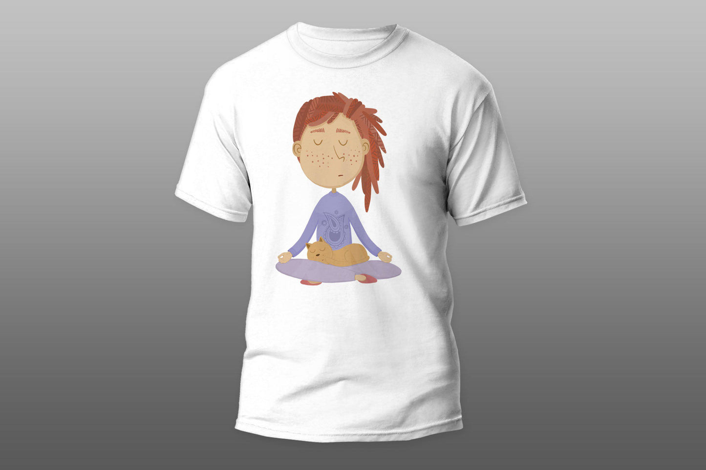 Meditating girl yoga T-shirt - Top Content | POD Collection | Free Shipping