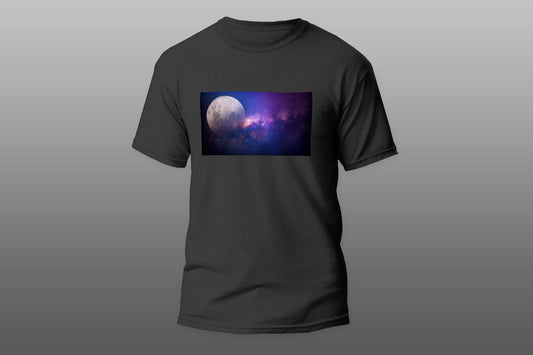 Milky Way Moon Space Galaxy camiseta T-shirt - Top Content | POD Collection | Free Shipping