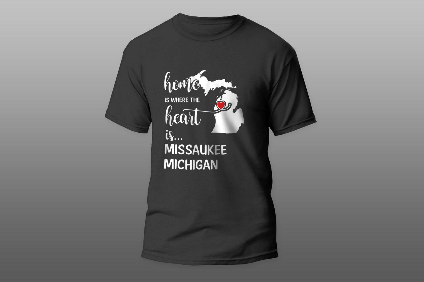 Missaukee County Michigan Is Where My Heart Is Gift T-shirt - Top Content | POD Collection | Free Shipping