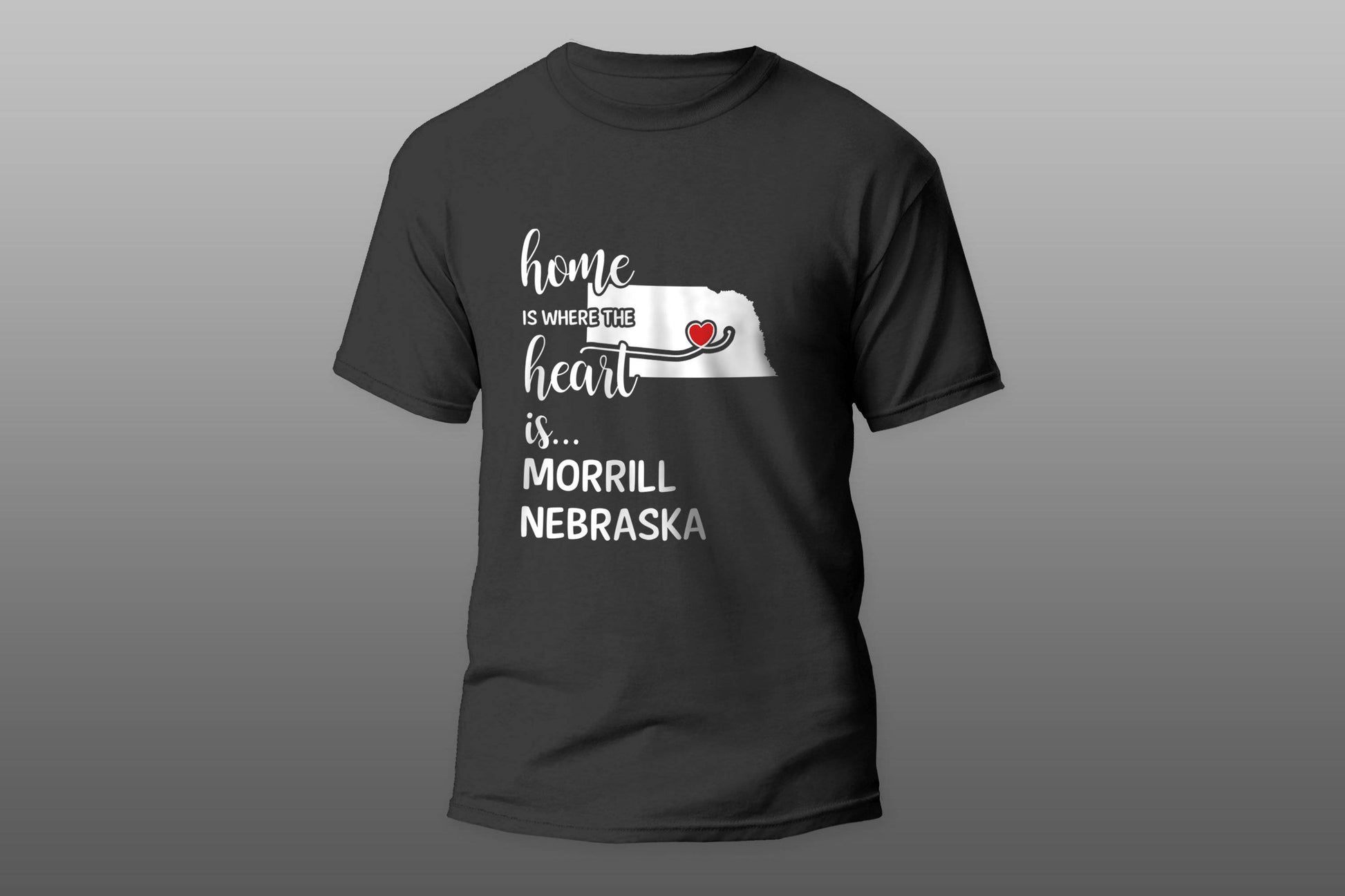 Morrill County Nebraska Is Where My Heart Is Gift T-shirt - Top Content | POD Collection | Free Shipping