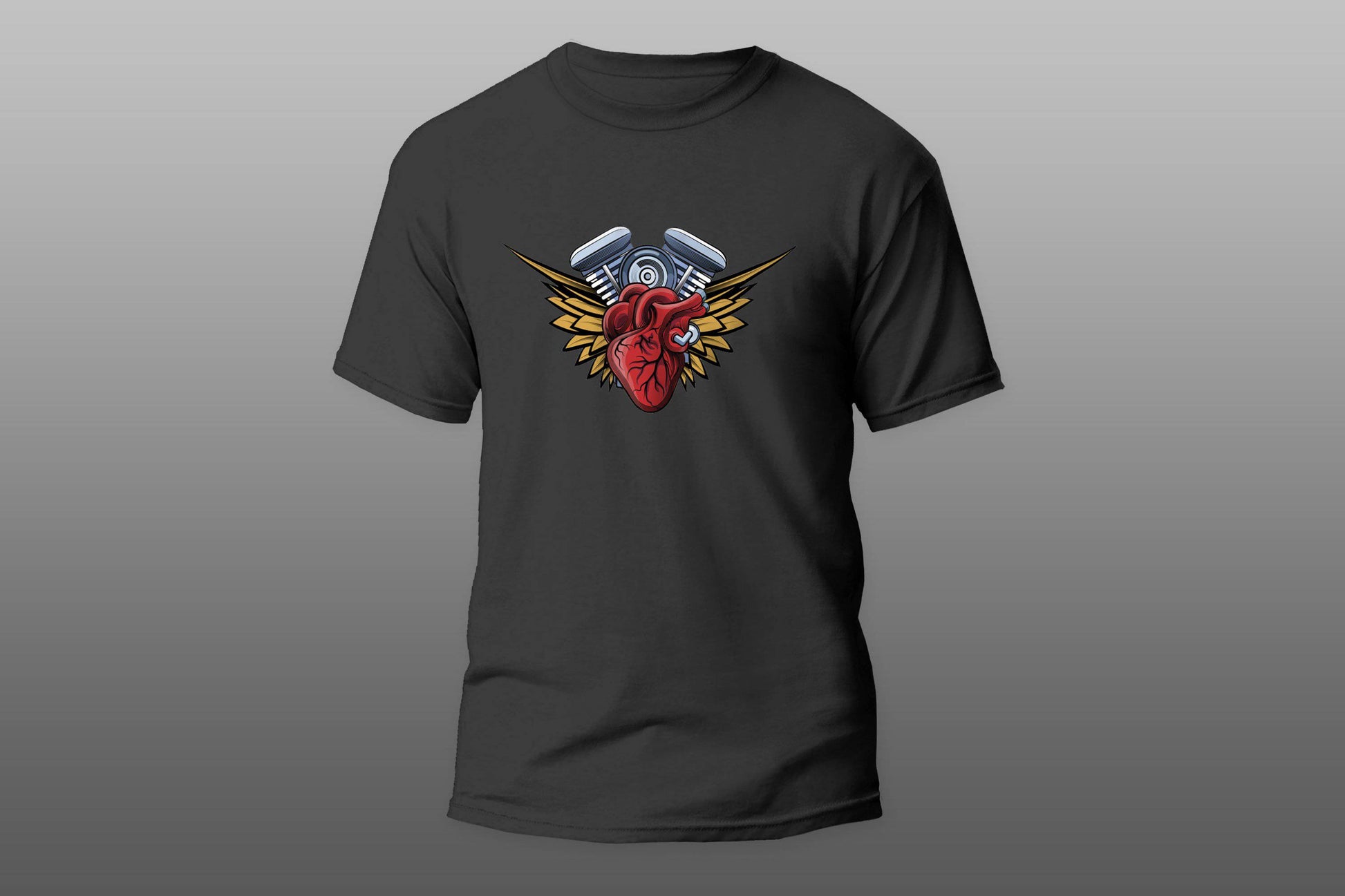 Motorcycle engine heart T-shirt - Top Content | POD Collection | Free Shipping