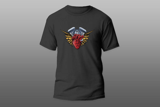 Motorcycle engine heart T-shirt - Top Content | POD Collection | Free Shipping