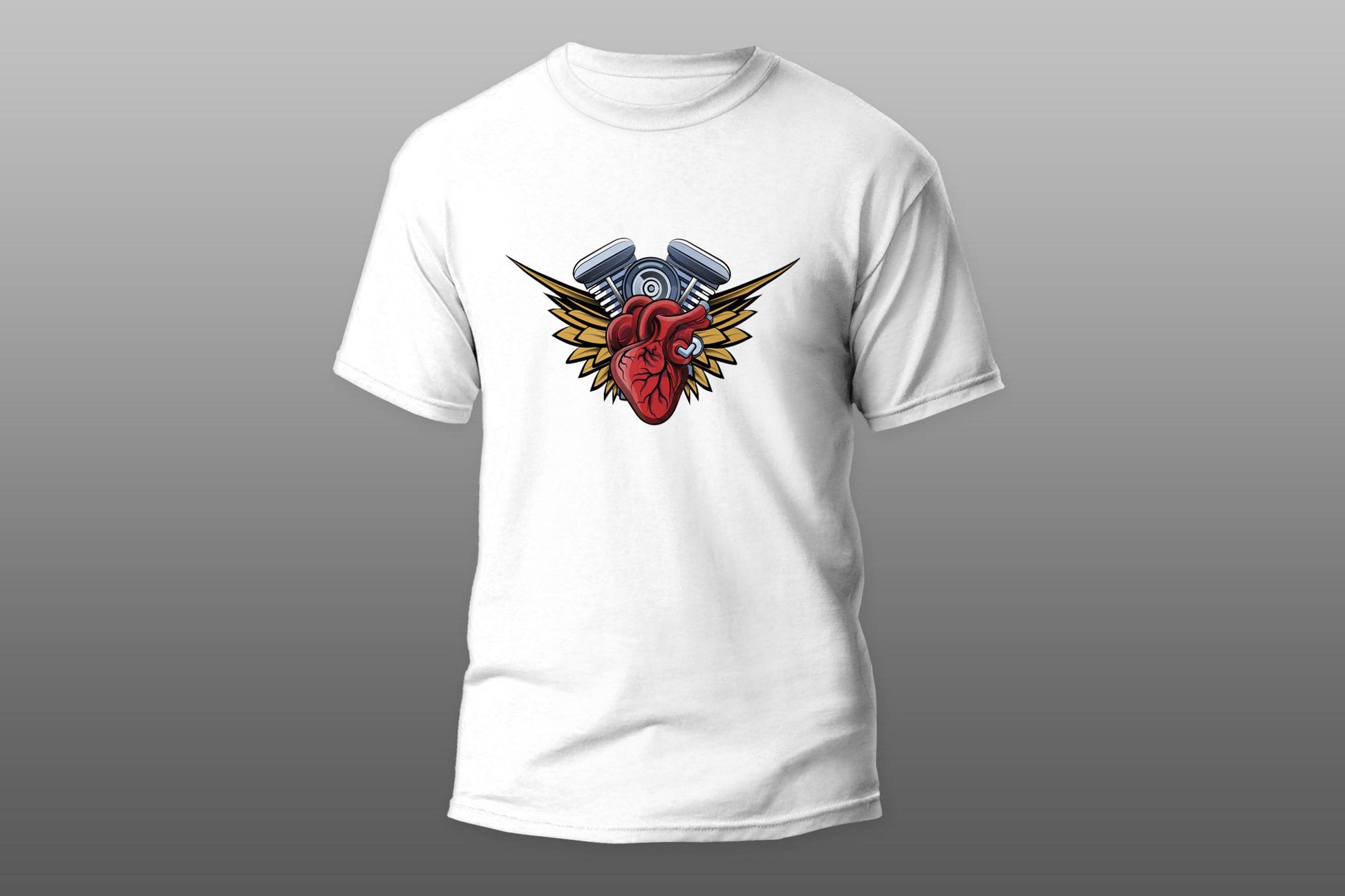 Motorcycle engine heart T-shirt - Top Content | POD Collection | Free Shipping