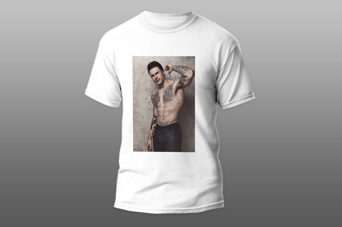 Muscular man with tattoo T-shirt - Top Content | POD Collection | Free Shipping