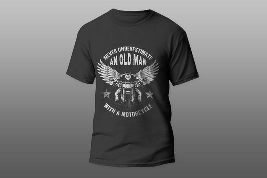 Never underestimate an oldman with a motorcycle T-shirt - Top Content | POD Collection | Free Shipping