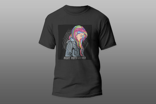 Night party rocket girl T-shirt - Top Content | POD Collection | Free Shipping