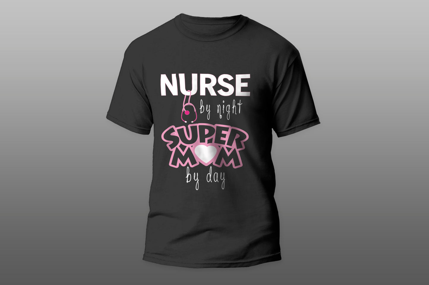 Nurse By Night Super Mom By Day T-shirt - Top Content | POD Collection | Free Shipping