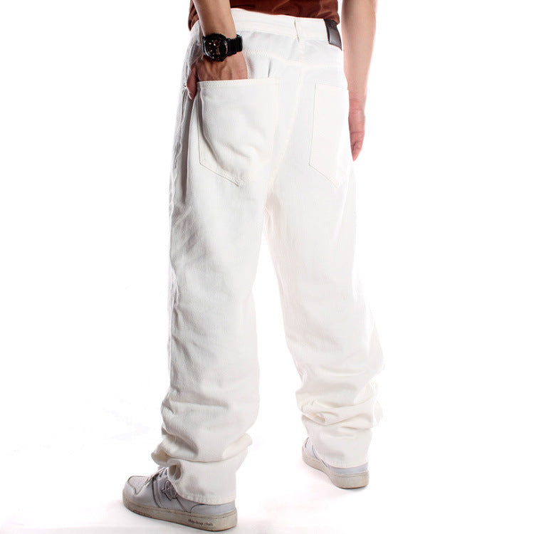 Baggy Jeans, Loose Board Denim Pants, Male Rap Hip Hop Jeans, Plus Size Jeans