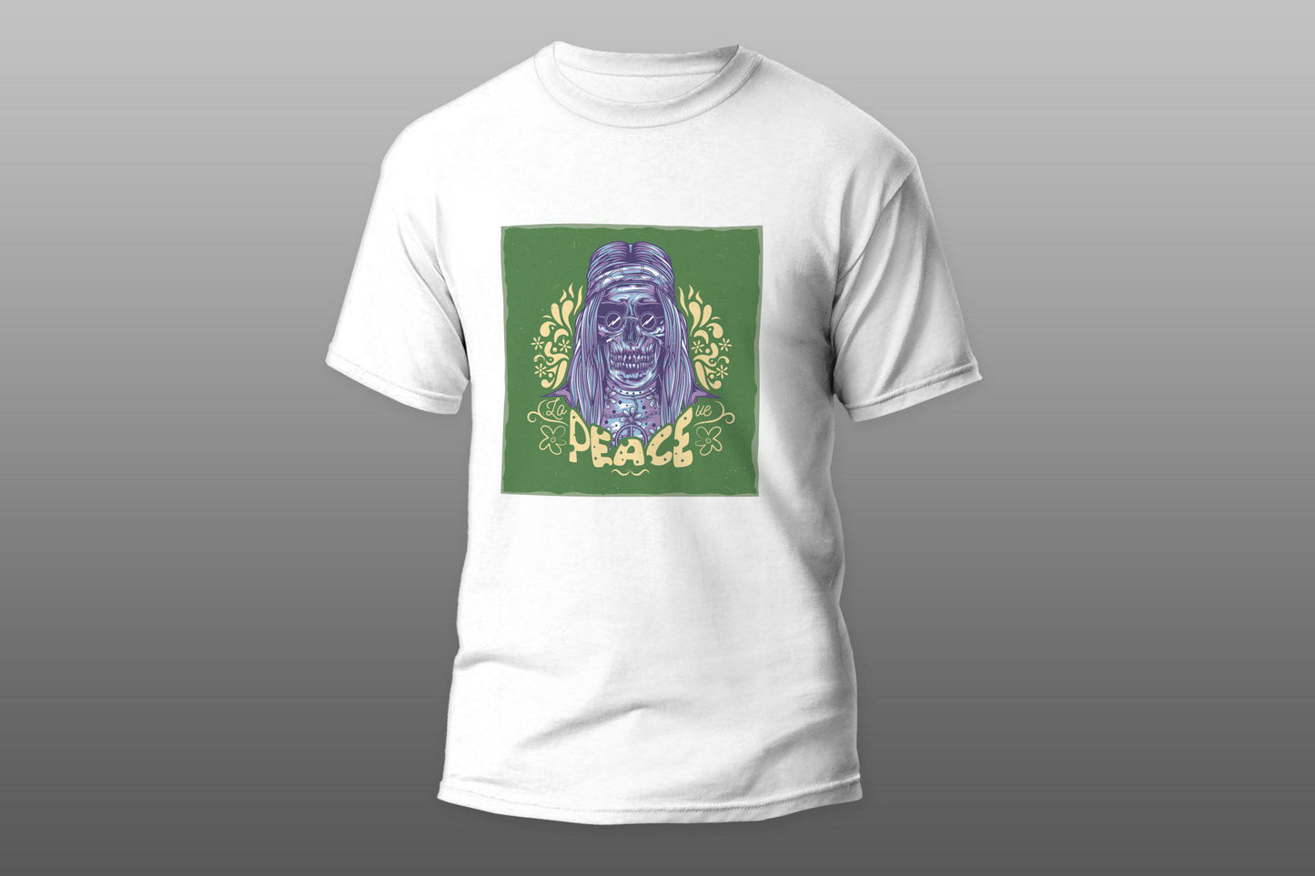 Peace Skull Hippie camiseta T-shirt - Top Content | POD Collection | Free Shipping