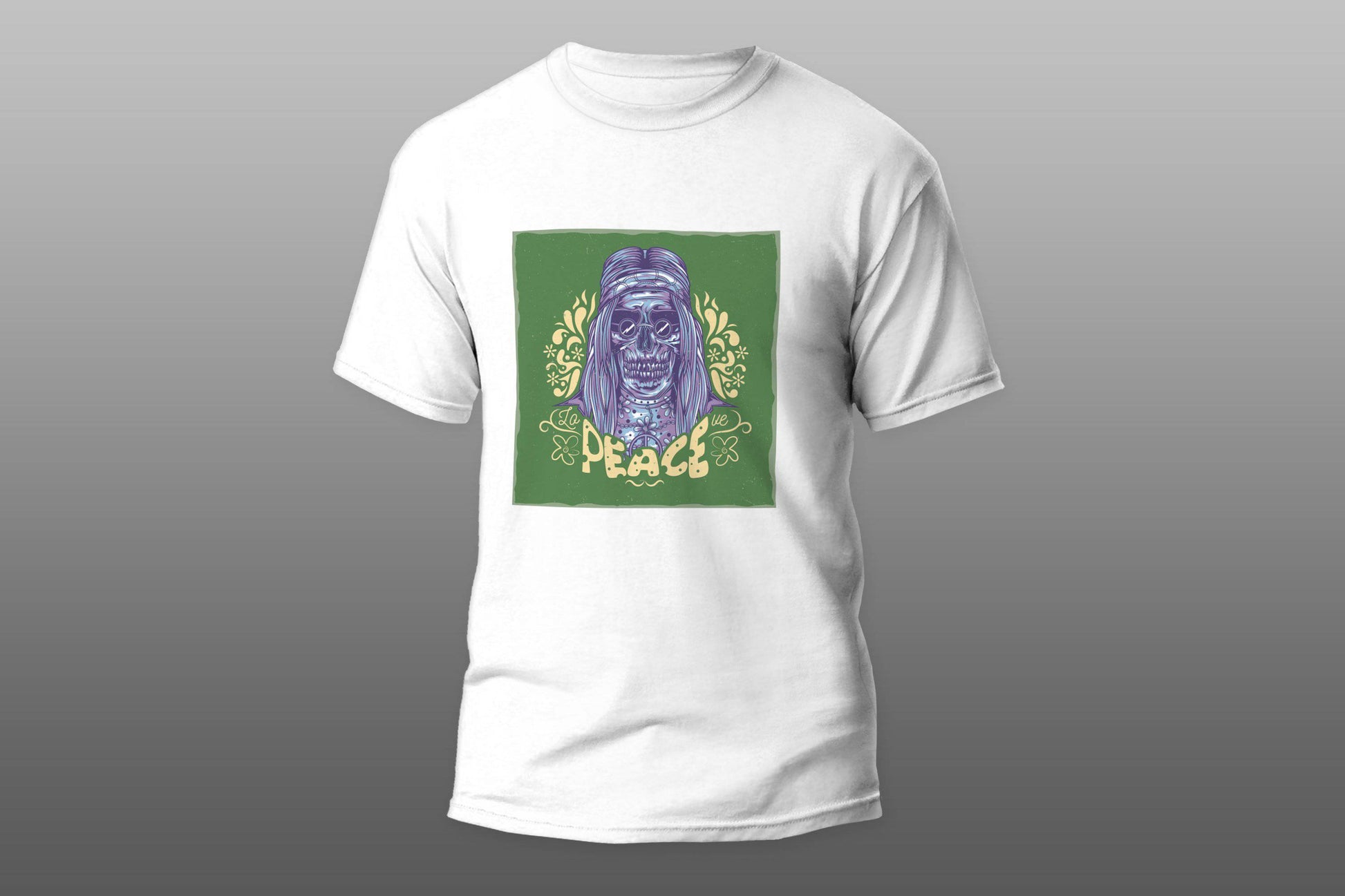 Peace Skull Hippie camiseta T-shirt - Top Content | POD Collection | Free Shipping