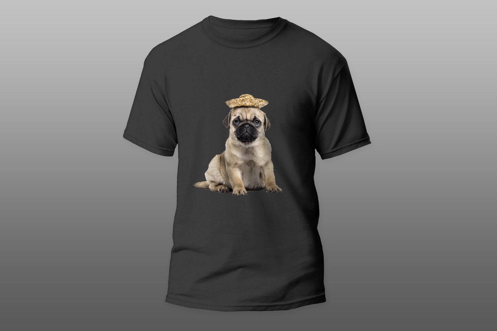 Pug puppy with hat T-shirt - Top Content | POD Collection | Free Shipping