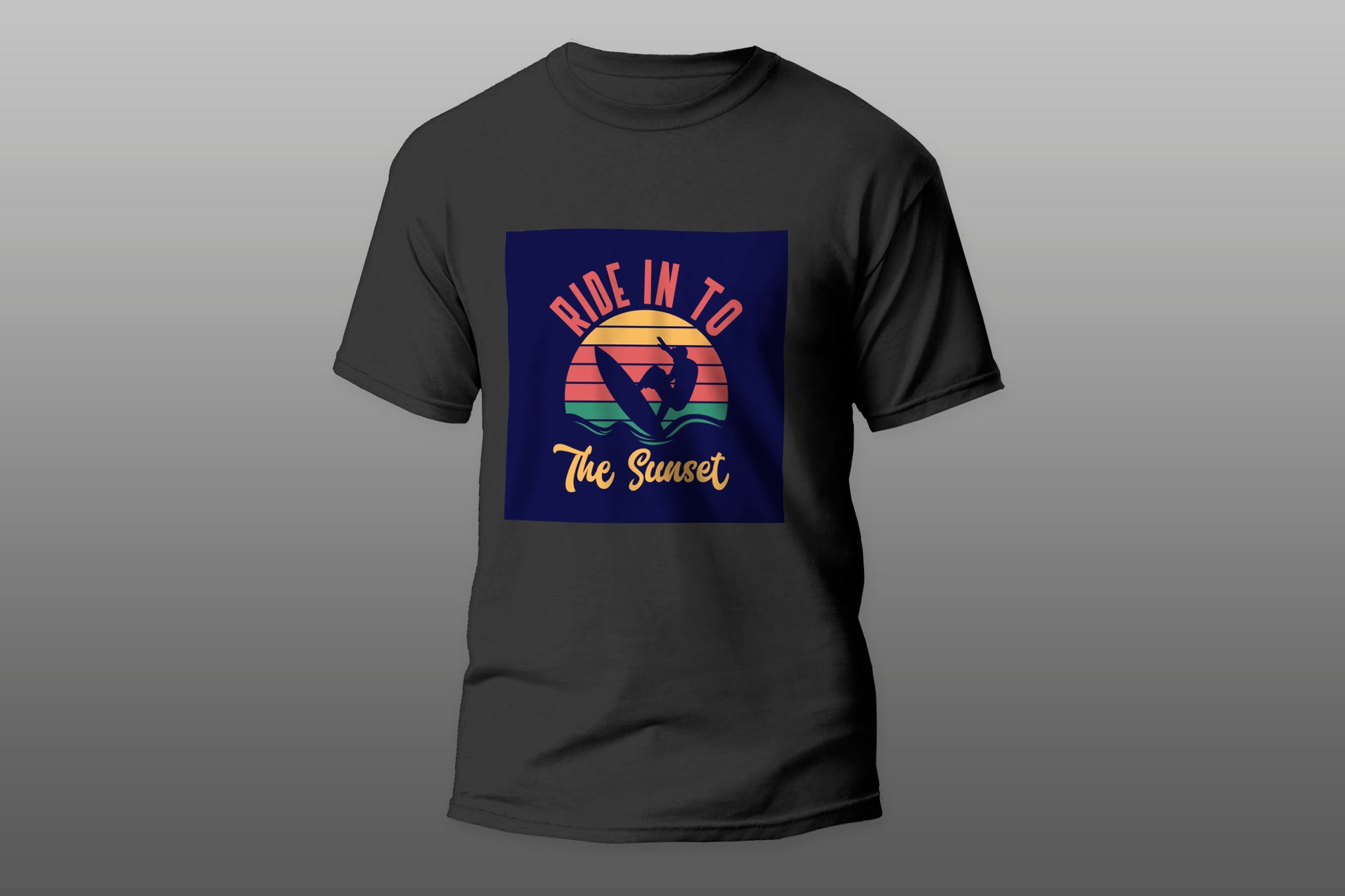 Ride In To The Sunset surfing camiseta T-shirt - Top Content | POD Collection | Free Shipping