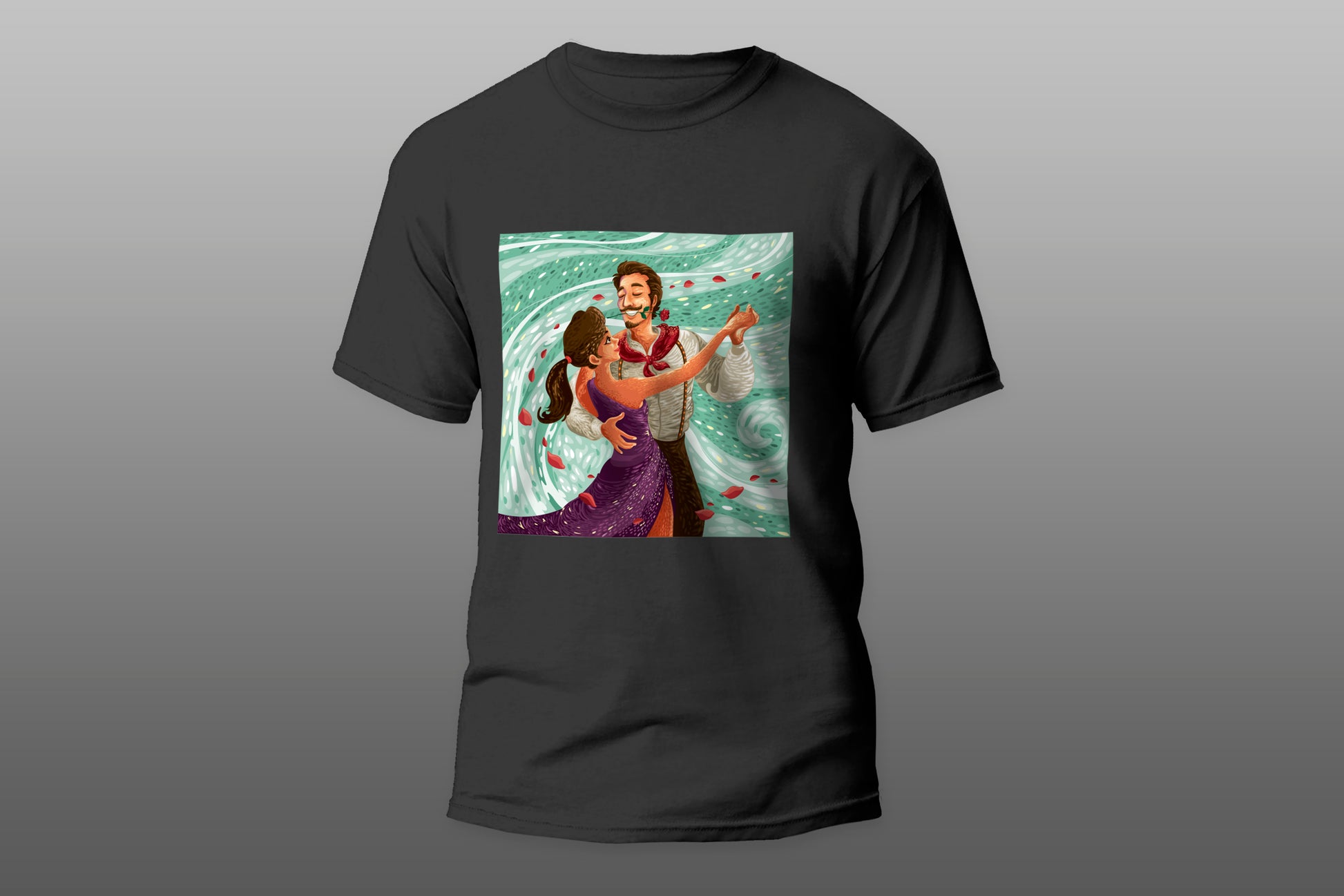 Romantic Dancing Couple love camiseta T-shirt - Top Content | POD Collection | Free Shipping