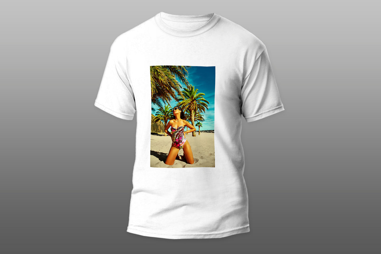 Sexy bikini woman beach posing T-shirt - Top Content | POD Collection | Free Shipping