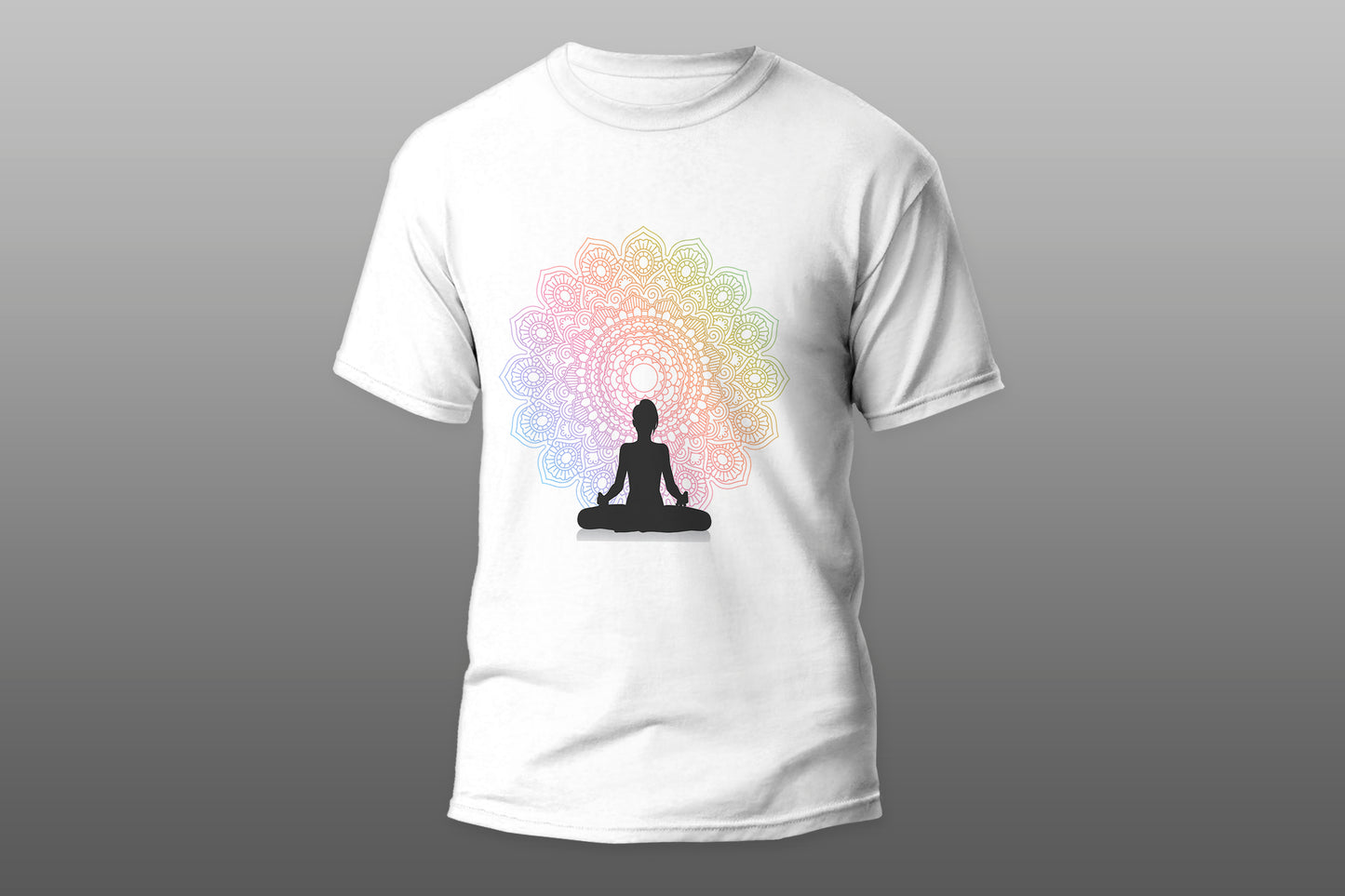 Silhouette of a female in yoga posing Camiseta T-shirt - Top Content | POD Collection | Free Shipping