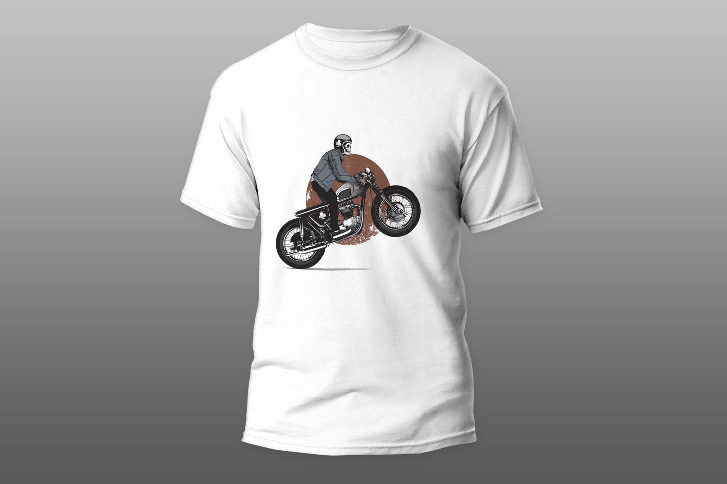 Skeleton with motorbike T-shirt - Top Content | POD Collection | Free Shipping