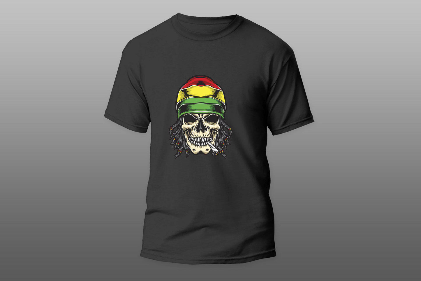 Skull rasta with cigarette T-shirt - Top Content | POD Collection | Free Shipping