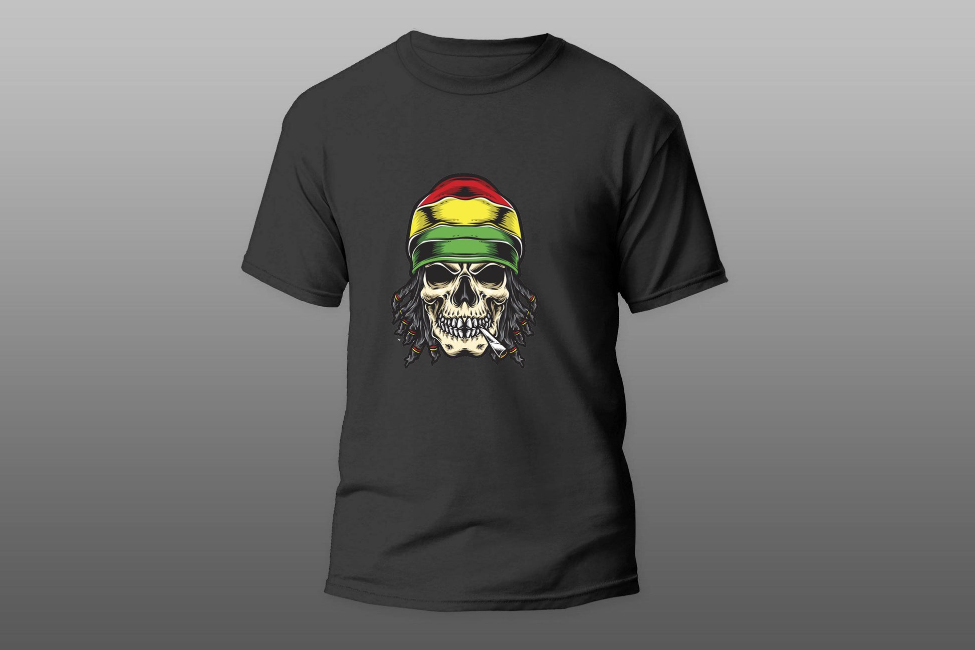 Skull rasta with cigarette T-shirt - Top Content | POD Collection | Free Shipping