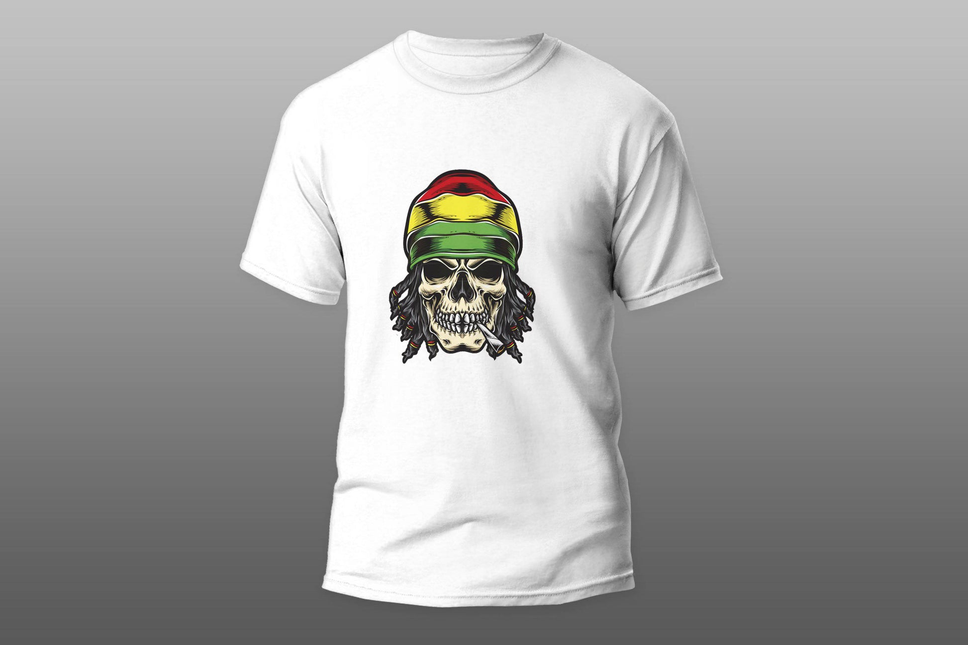 Skull rasta with cigarette T-shirt - Top Content | POD Collection | Free Shipping