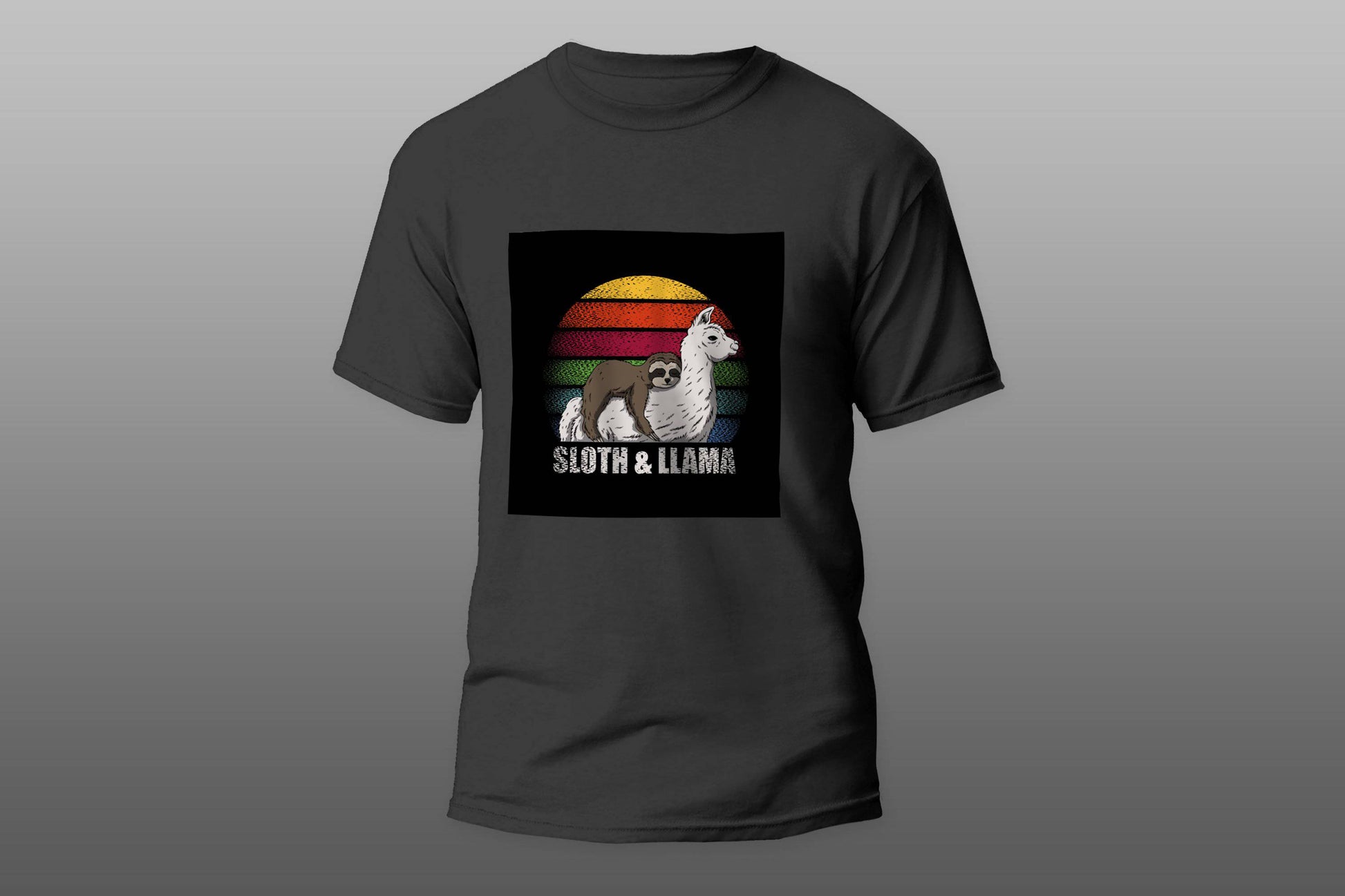 Sloth Llama Retro Sleeping camiseta T-shirt - Top Content | POD Collection | Free Shipping