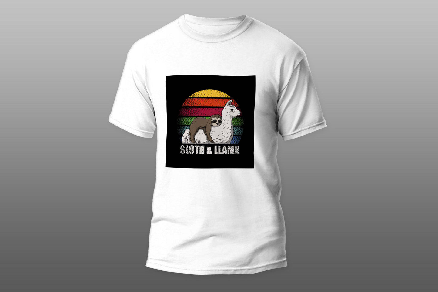 Sloth Llama Retro Sleeping camiseta T-shirt - Top Content | POD Collection | Free Shipping