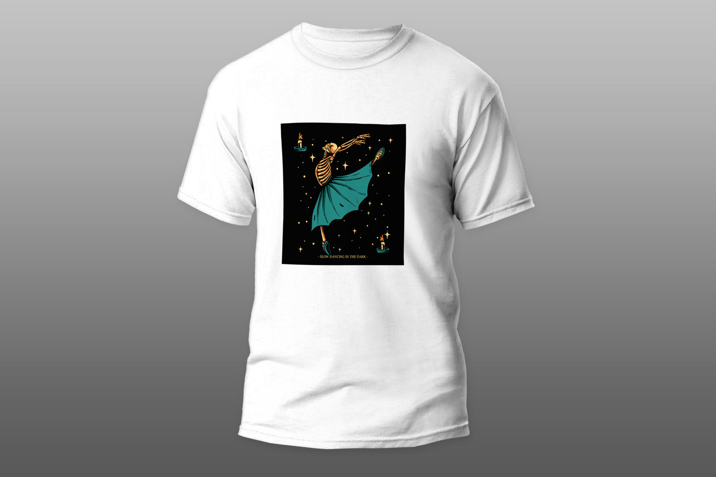 Slow Dancing in the Dark Skeleton camiseta T-shirt - Top Content | POD Collection | Free Shipping