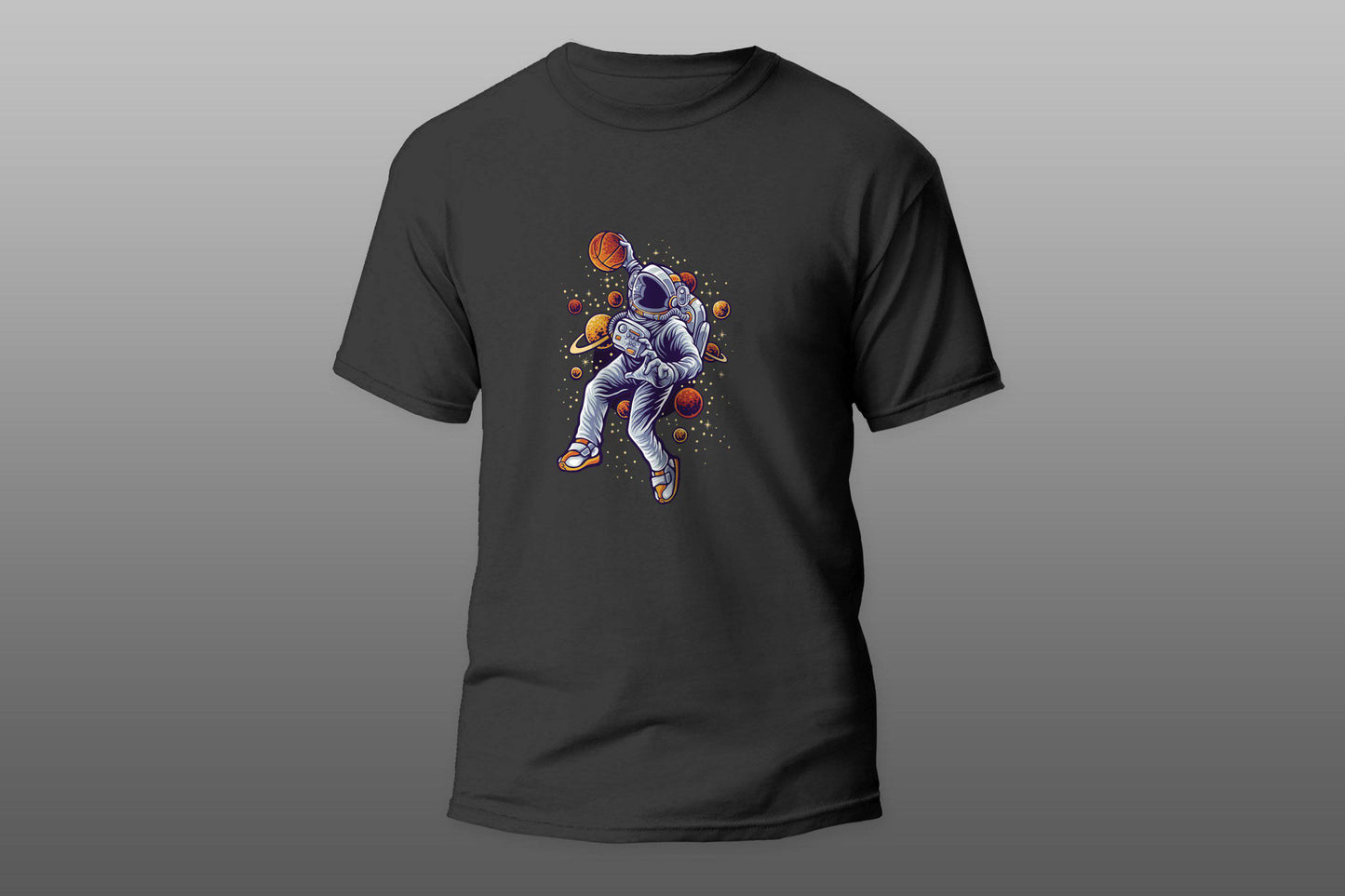 Space astronaut basketball planets T-shirt - Top Content | POD Collection | Free Shipping