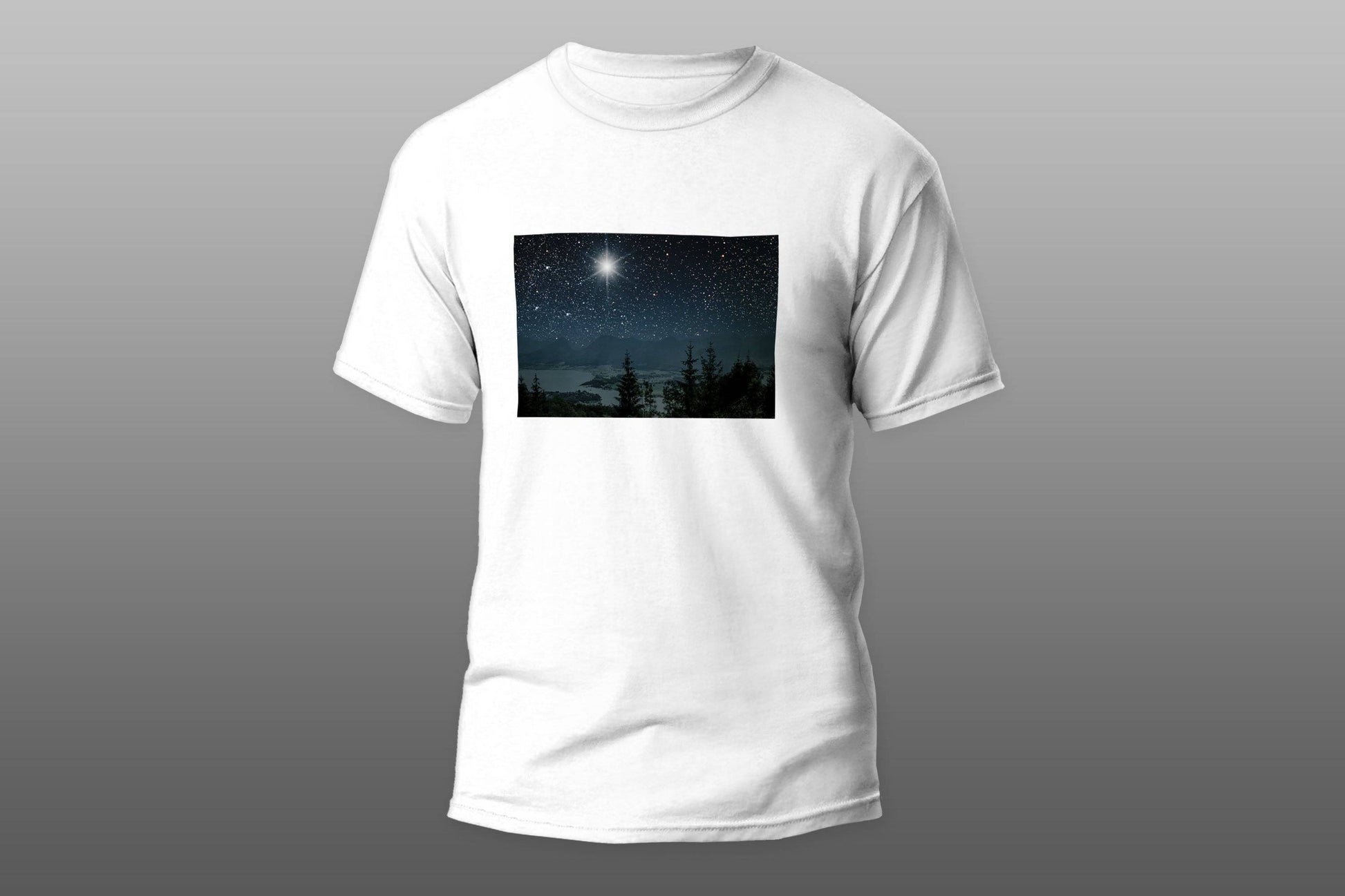 Stars Sky Night Tree Moon Nature T-shirt - Top Content | POD Collection | Free Shipping