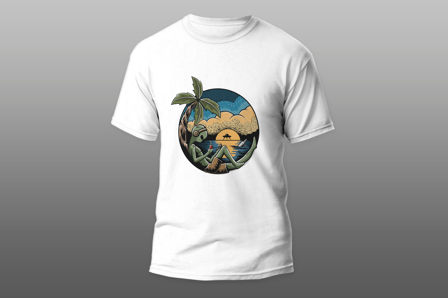 Summertime Alien camiseta T-shirt - Top Content | POD Collection | Free Shipping