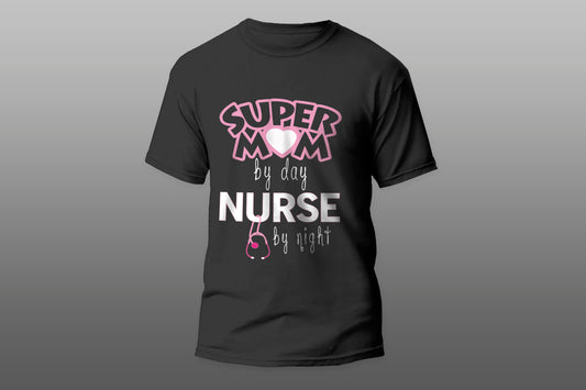 Super Mom By Day Nurse By Night T-shirt - Top Content | POD Collection | Free Shipping