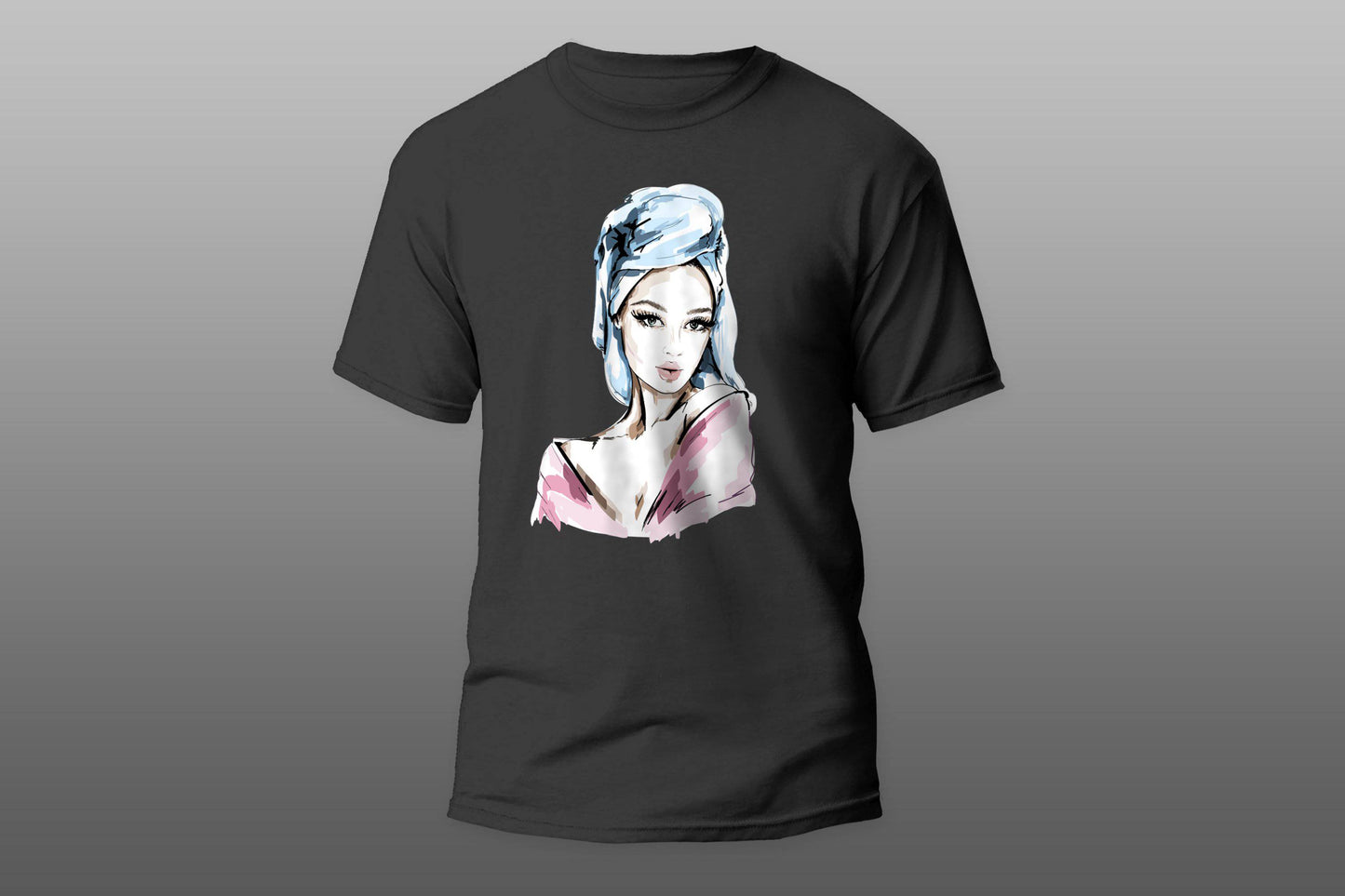 Woman with towel on head T-shirt - Top Content | POD Collection | Free Shipping