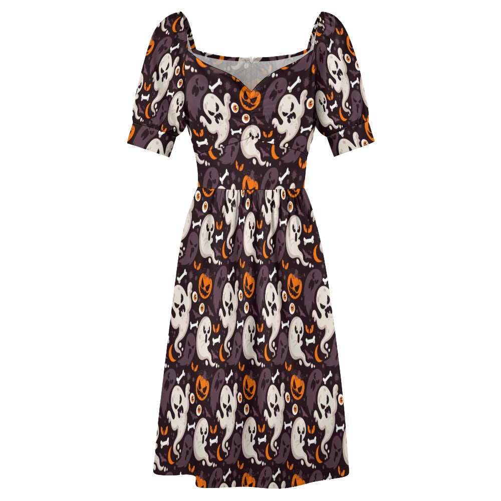 Ghost Halloween Sweetheart Dress