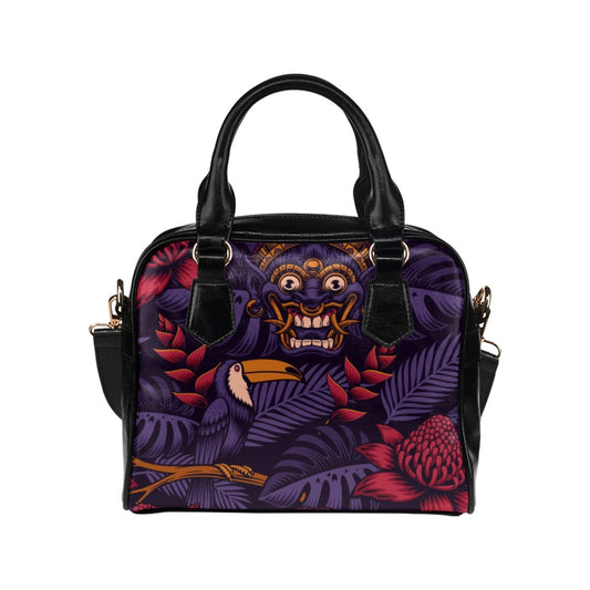 Tropical Seamless With Exotic Plants Birds Shoulder Handbag