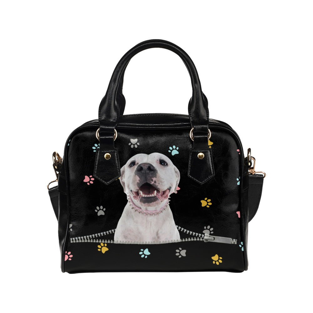 Dogo Argentino Colorful Paws Shoulder Handbag