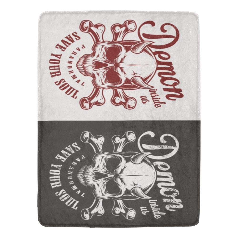 Skull With Horns Bones Ultra-Soft Micro Fleece Blanket 60"x80"