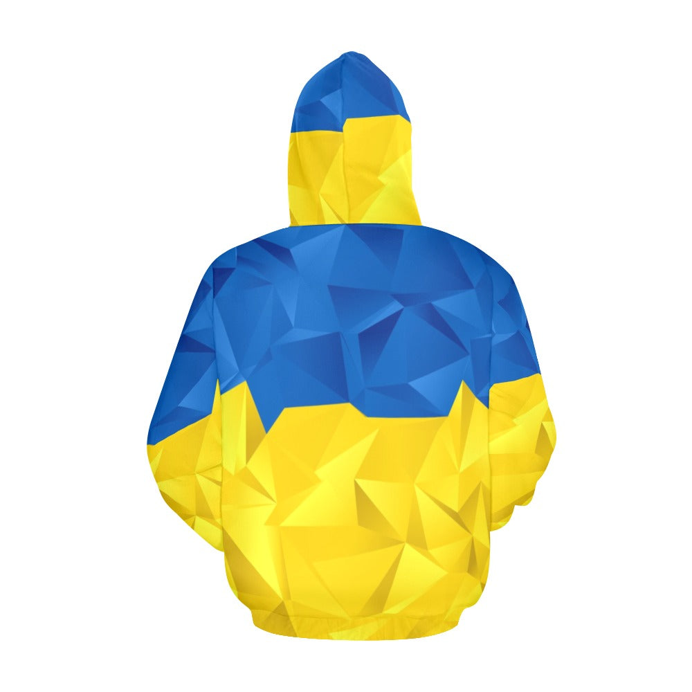 Abstract Ukraine Flag All Over Print Hoodie