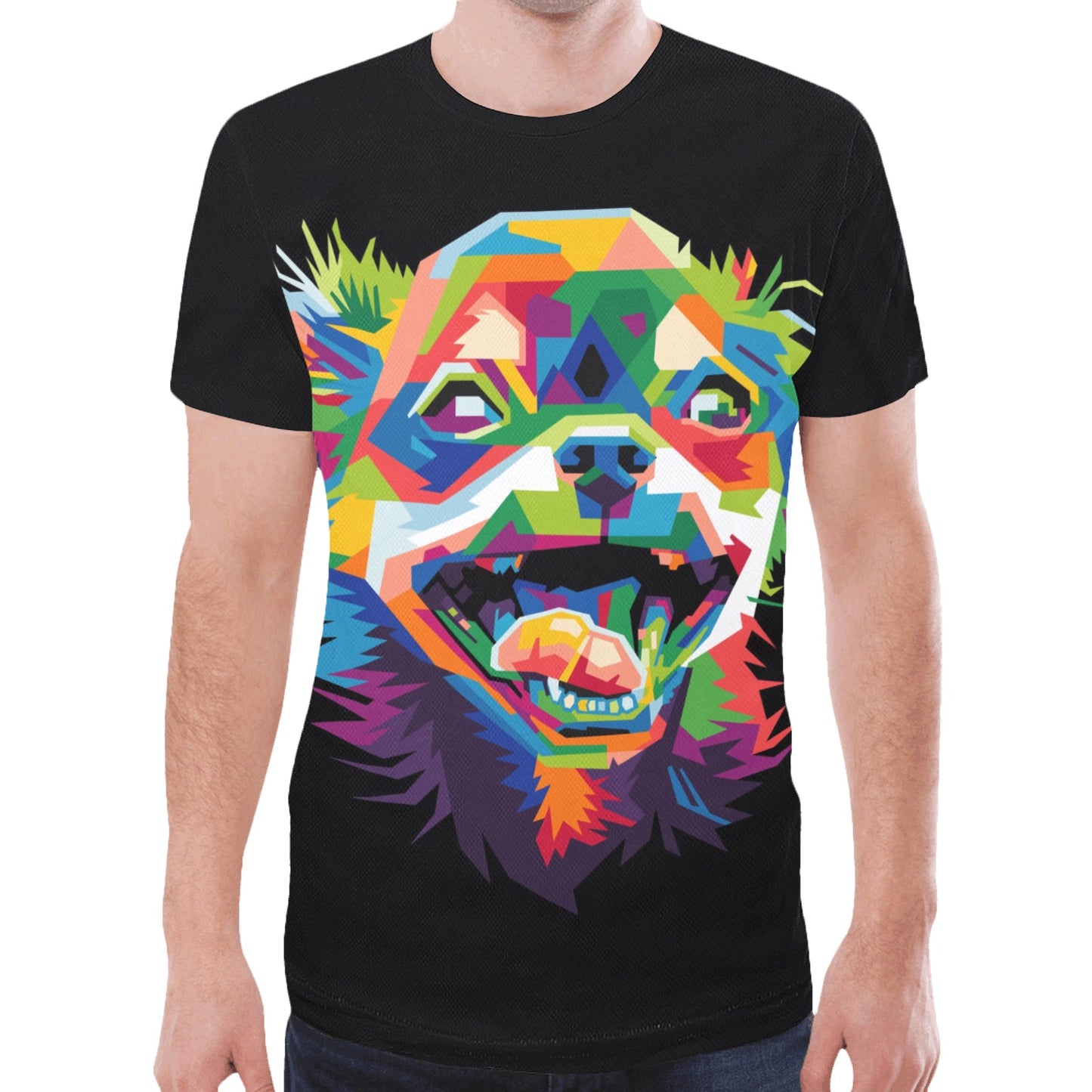 Colorful Dog Head New All Over Print T-shirt