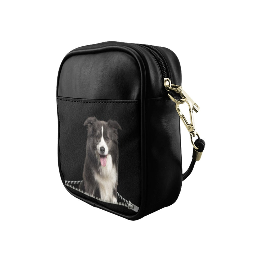 Border Collie Zip Sling Bag