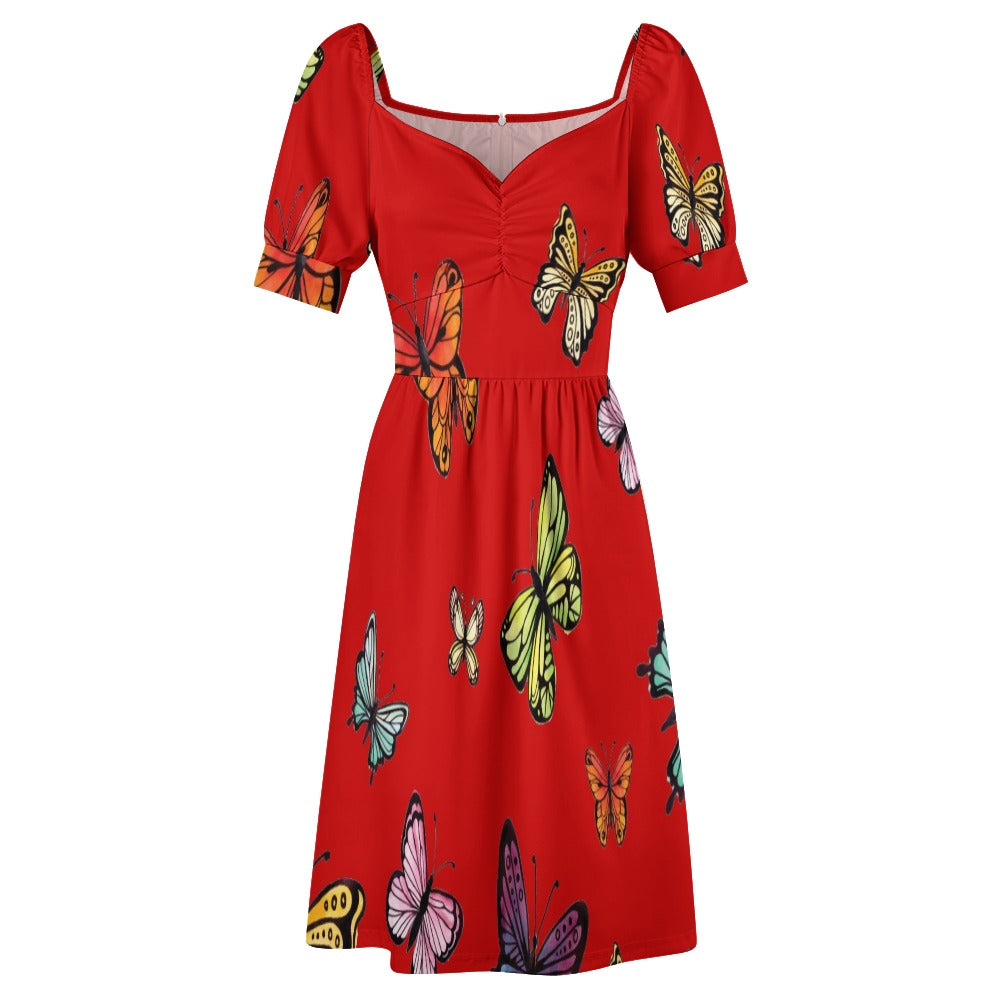 Colorful butterflies collection red Sweetheart Dress